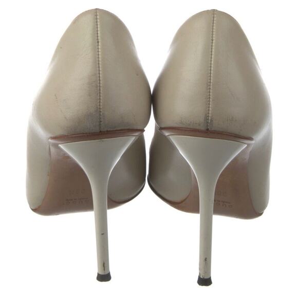 Authentic Gucci Beige D’Orsay Stiletto Heel Leather Shoe Sz 8.5 Italy - Picture 3 of 5